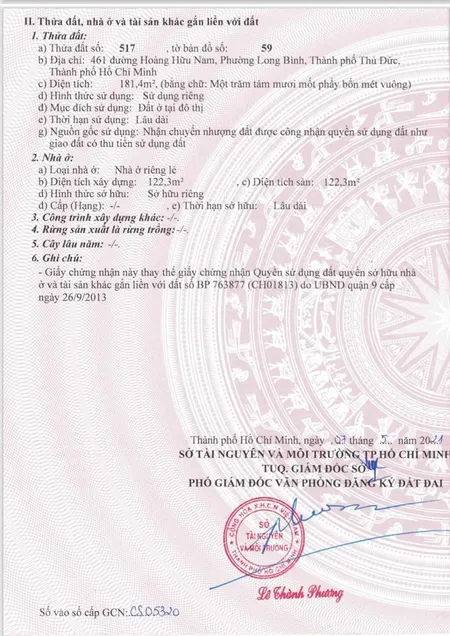 Chủ cần tiền nên bán gấp căn nhà cấp 4 mặt tiền đường hoàng hữu nam, tp. thủ đức. 0913 121 ***