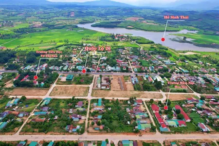 Hàng hiếm chỉ 650 triệu có lô đất biệt thự vườn tại trung tâm thị trấn m'drắk, đắk lắk hơn 200m