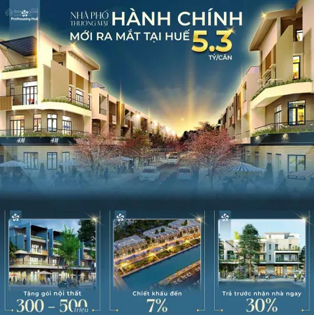 Nhà phố thương mại hành chính tại trung tâm tp huế chỉ 6. x tỷ/ căn 3 tầng