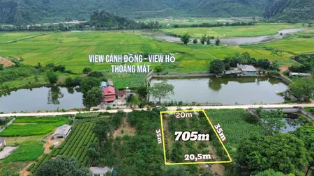Cần bán lô đất nghỉ dưỡng s= 705m2 view hồ view cánh đồng giá đầu tư rất rẻ pháp lý minh bạch