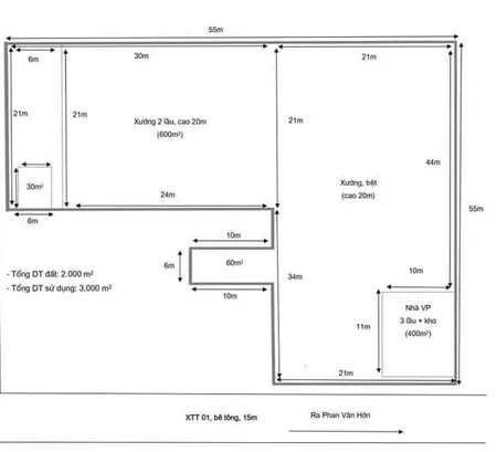 BÁN NHÀ XƯỞNG TẶNG BIỆT THỰ 2 MẶT TIỀN - PHAN VĂN HỚN, HÓC MÔN - 1827m2 - 47 tỷ (Tin Hết Hạn)