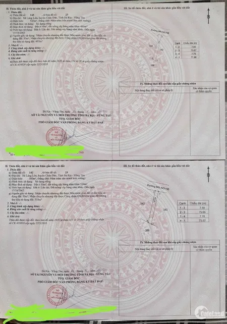 Bán đất Mặt tiền Mỹ Xuân - Ngãi giao 15x77, Giá ngang, giá 3.5ty/ nền