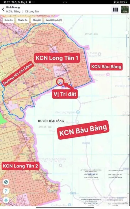 Đất mặt tiền đường nhựa ngay trung tâm Dầu Tiếng Bình Dương. (Tin Hết Hạn)