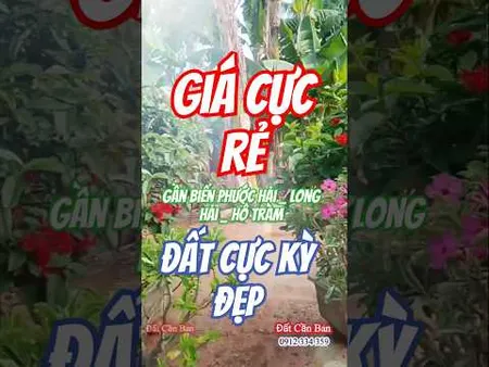 Bán gấp giá rẻ miếng đất cực đẹp gần biển Phước Hải _ Hồ Tràm _ Long Hải (Tin Hết Hạn)