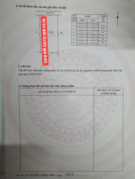 Bán đất 239.1m² ngang 5m giá 640 triệu tại Xã Hòa Đông Huyện Krông Pắc