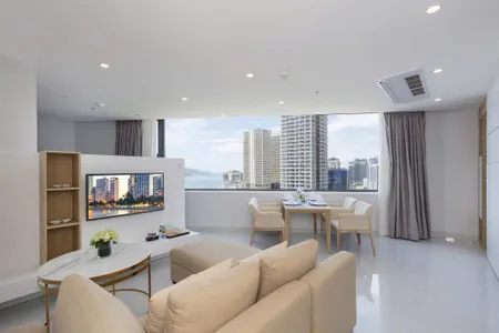 Cho thuê tòa nhà D’qua căn 1 phòng ngủ full nội thất ,view biển