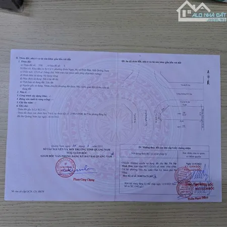 Bán lô góc 2 mặt tiền - Điện Ngọc - Điện Bàn - Diện tích 122m2 hướng ra Trần Hưng Đạo