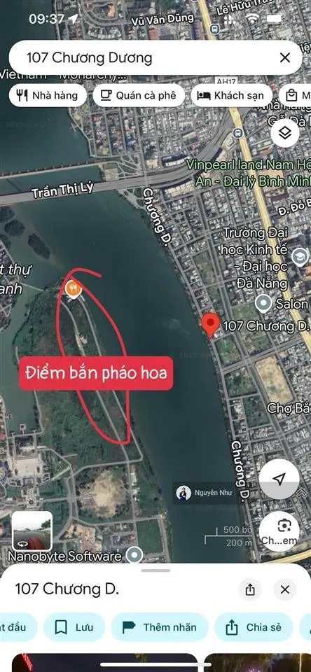Duy nhất 1 lô 100m2 đường chương dương đ/diện khán đài pháo hoa mới. nhỉnh 17 tỷ