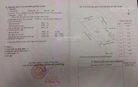 Bán đất 1200m2 tại trung sơn, tam điệp, ninh bình, giá tốt 7.5 tỷ