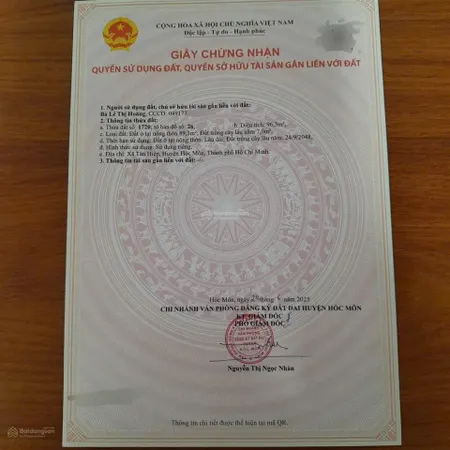 Bán 2 lô liền nhau 5*20m . dương công khi. tân hiệp. hocmon