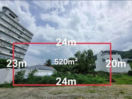 Bán đất đường ô tô 11m view biển trần phú s=520m2 = 24x20m khu bãi dâu p5 tp. vt 25 tỷ