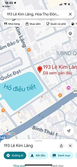 Bán lô đất biệt thự trước mặt hồ điều tiết Đường Lê Kim Lăng, Quận Cẩm Lệ