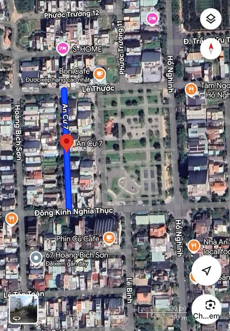 Lô đất đẹp đường an cư 7 sát hồ nghinh, ra biển chỉ 300m. 100m2 ngang 5m. phù hợp xây căn hộ