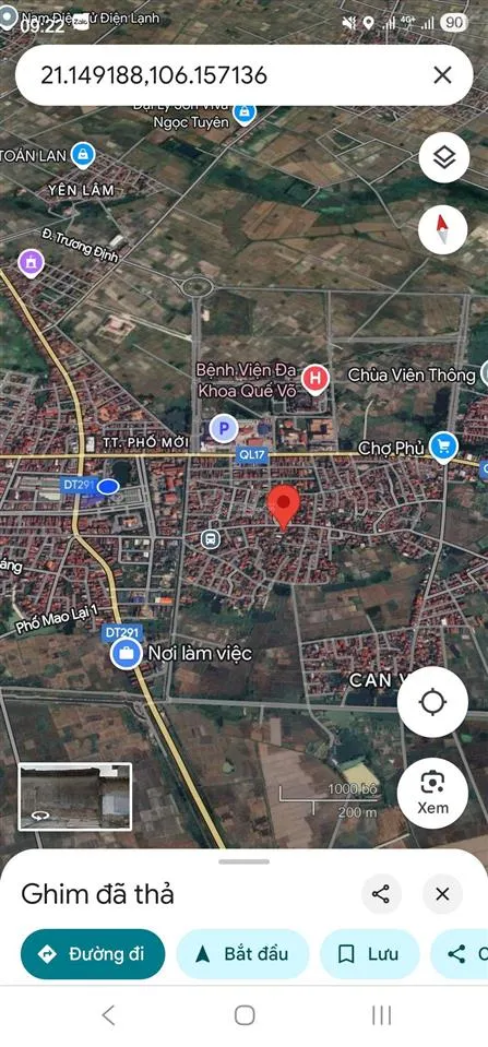 Gia chủ nhờ ra hàng lô thổ cư. có nhà cấp 4 sẵn việc ở.tại trung tâm phố mới phường quế võ diện tíc