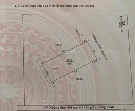 Đất quy hoạch hưng đông, xây dựng tự do rộng 7.5m, đường quy hoạch 21m