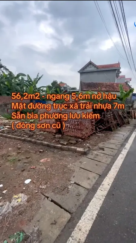Bán đất 56m² ngang 5,6m đường nhựa 9m. giá 1.48 tỷ tại Đông Sơn Lưu Kiếm. liên hệ 0362558882