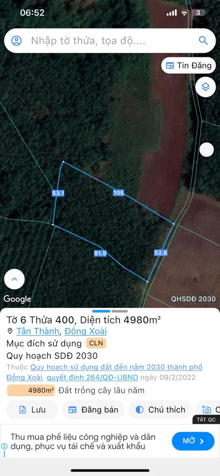Bán đất xã tân thành tp đồng xoài tỉnh bình phước