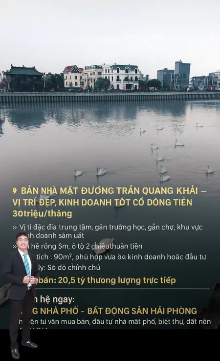 BÁN NHÀ MẶT ĐƯỜNG TRẦN QUANG KHẢI 90m2 CÓ DÒNG TIỀN 30Triệu/THÁNG