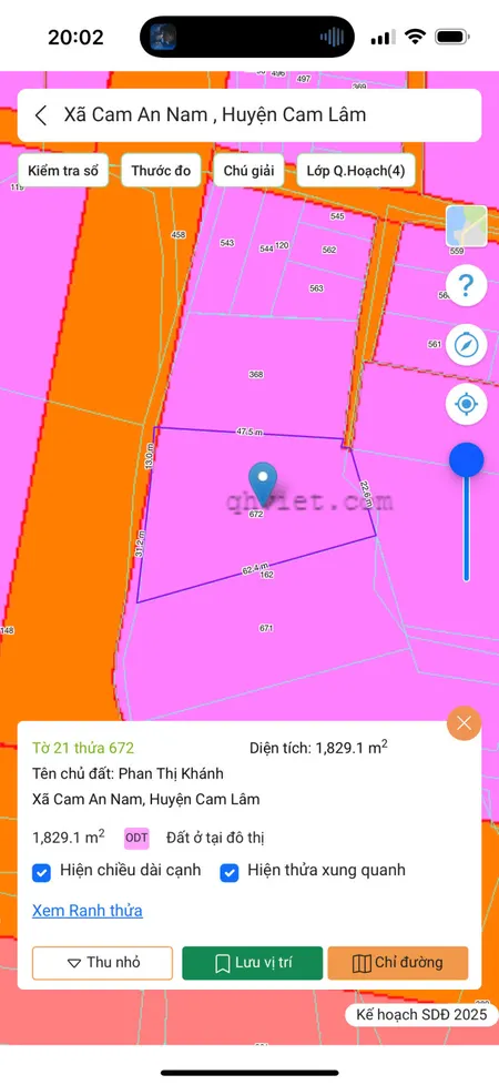 Cam An Nam | 1.829m² | 43m MT | QH 2045: Đất Ở Giữ Lại | 2 TỶ 700