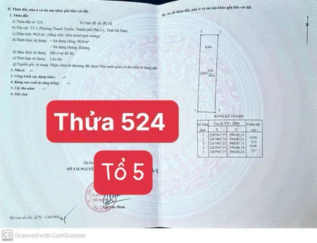 1t770 Cần bán lô đất Tổ 5 - P. Thanh Tuyền - TP. Phủ Lý - Hà Nam