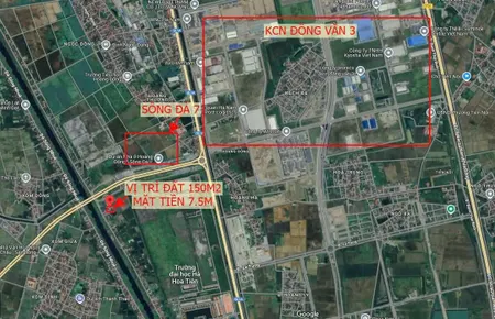 19,5tr/m Cần bán lô đất 150m2 mặt tiền 7,5m ngay Cạnh KCN Đồng Văn 3 Duy Tiên -Hà Nam.