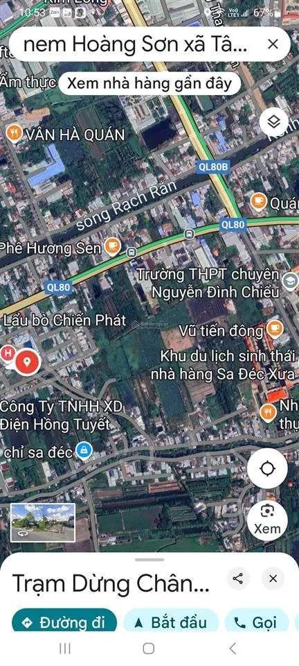 Bán đất ql80 sa đéc xéo trạm dừng chân nem hoàng sơn
