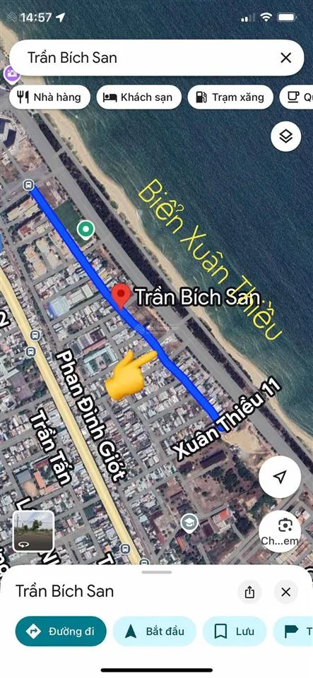 Lô góc 2 mặt tiền đường trần bích san, biển xuân thiều đà nẵng, khu vực xây đảo nhân tạo