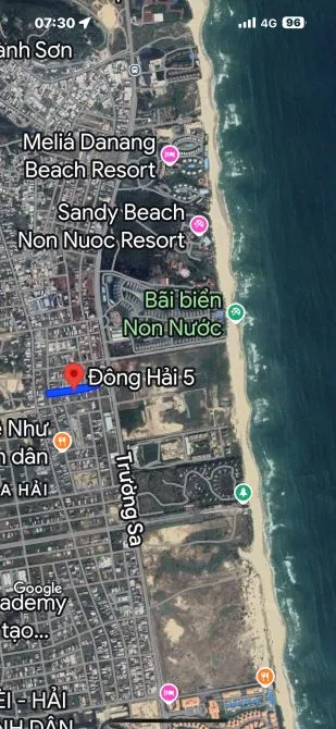 Bán lô đất biển khu Đông Hải mặt tiền đường Đông Hải 5 100m/ 3,58 tỷ gần bãi biển Non Nước