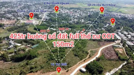 Bán đất đầu tư F0 trung tâm thị trấn Định Quán, DN (Tin Hết Hạn)
