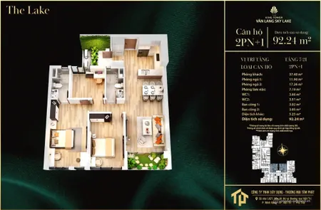 Bán căn hộ 2pn 1 dt 92m2 view hồ văn lang tại p tiên cát tp việt trì (Tin Hết Hạn)