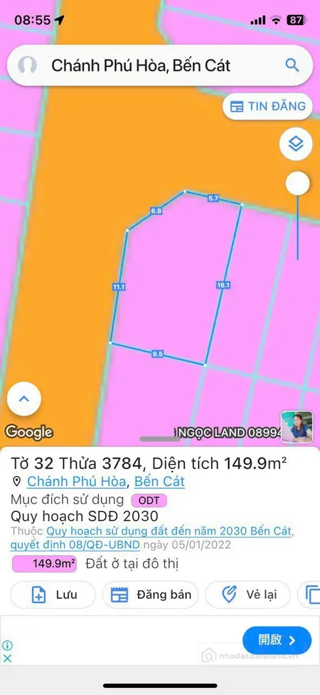 bán lô góc Richhome 1 Chánh Phú hòa bến cát bình dương 149m2 giá 1,9 tỷ thương l (Tin Hết Hạn)