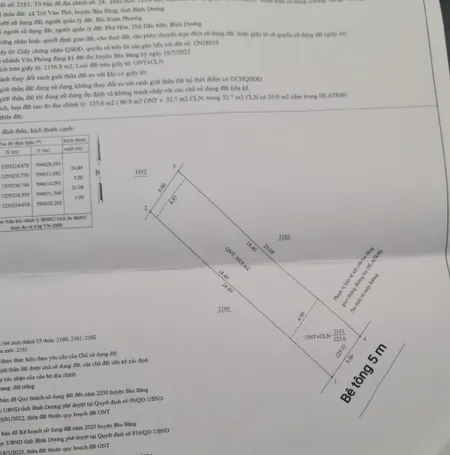 Bán đất 25m² ngang 5m giá 595 triệu Xã Trừ Văn Thố: 0815422197
