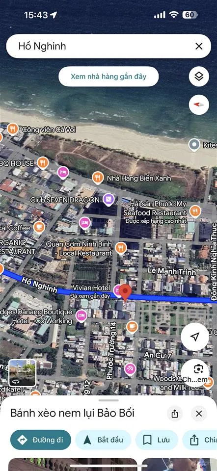 Mặt tiền đường hồ nghinh, cách biển mỹ khê 300m