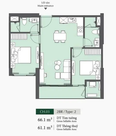 Em hồ phương lumiere chào bán căn hộ 2 ngủ 2 wc tòa a3 đơn giá 84 triệu/m²