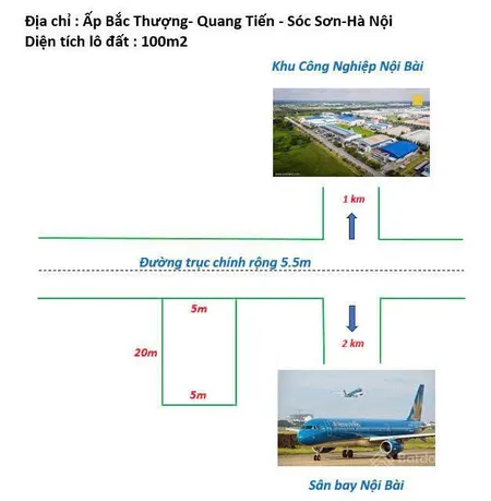Bán lô góc 82m2 trục chính bắc thượng, nội bài đường 6m giá 36tr/m2