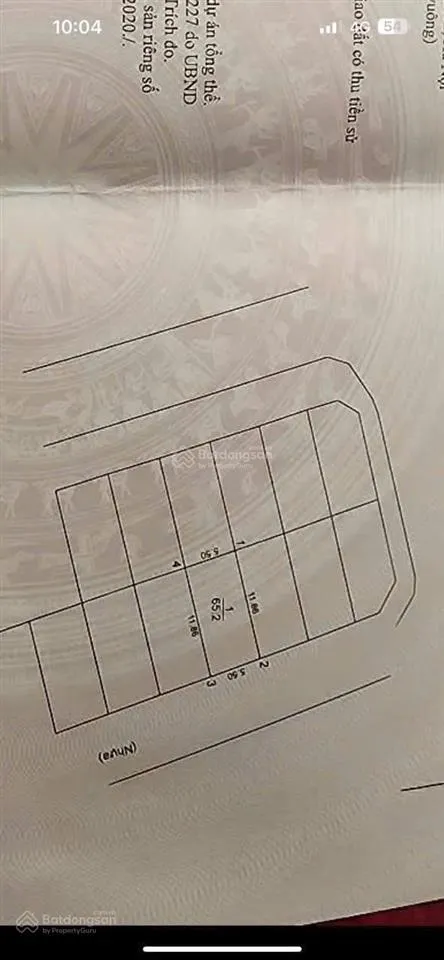 Bán đất đấu giá cự khối 65.2 m2 giá đầu tư