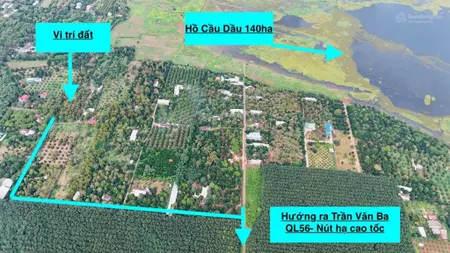 Vườn sầu góc 2 mặt tiền ngay hồ cầu dầu 1536m2, chỉ 2,79 tỷ