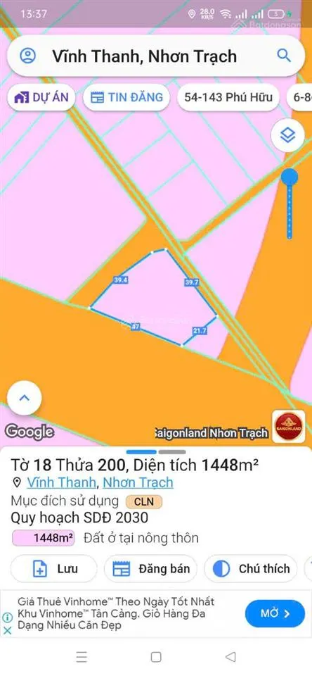 Bán lô đất 1448m2 mặt tiền lê hồng phong (3 mặt tiền) hàng cực hiếm chỉ 6 tỷ 0865 992 ***