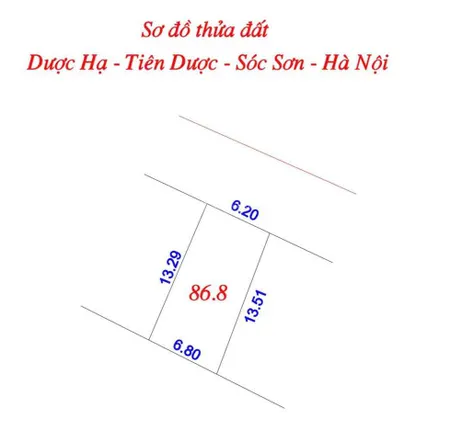 86.8 m2 full thổ cư dược hạ tiên dược mt 6.20m nở hậu đường rộng 3.5m ngõ thông