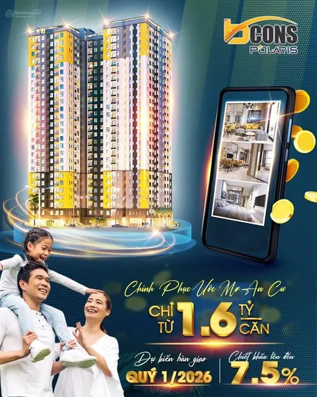 Bán căn 2pn bcons polaris sẵn hợp đồng thuê 12tr/th, call 0899 525 *** mr thông bcons