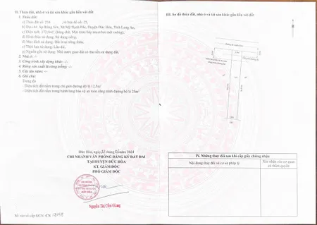 Cán bán gấp đất nền, 172m2, thổ cư 100%, giá 1 tỷ 050 triệu, cách tp. hcm 15 phút