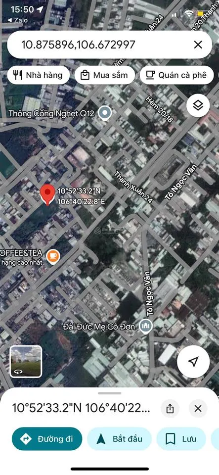 Bán đất nền đường thạnh xuân 24, quận 12, 52m2. mặt tiền đường lớn 8m