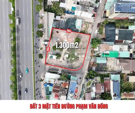Bán lô đất góc 3 mặt tiền đường phạm văn đồng phường hiệp bình chánh tp thủ đức 35m x 38m