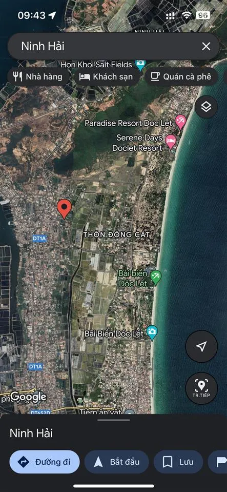 Bán đất dốc lết cách biển 1,5km, có dt 1350m2, 48x27, thổ cư 750m2, hai mặt tiền