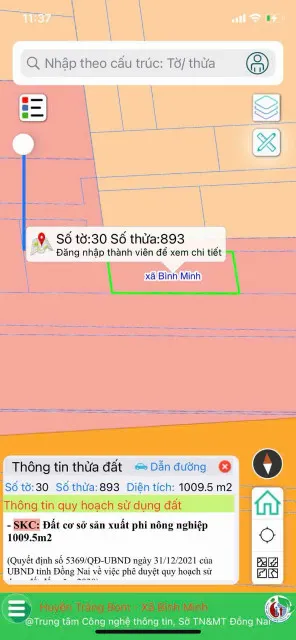 Bán đất SKC ĐỒNG NAI:20000m² ngang 50m giá 45 tỷ Xã Bình Minh