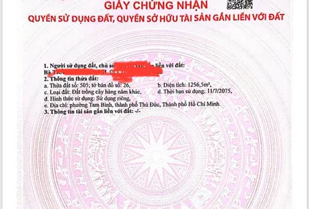 Bán đất mt gò dưa, tam bình, tp.hcm