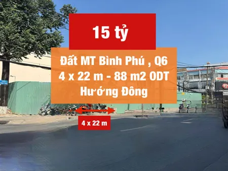 Đất mặt tiền Bình Phú giá tốt 15 tỷ !