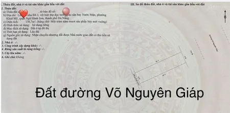 Đất mặt tiền võ nguyên giáp , 6x26=157m2 ,hđông,giá 21 tỷ