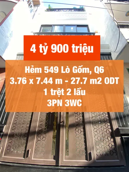 Nhà đẹp Lò Gốm chỉ 4.9 tỷ
