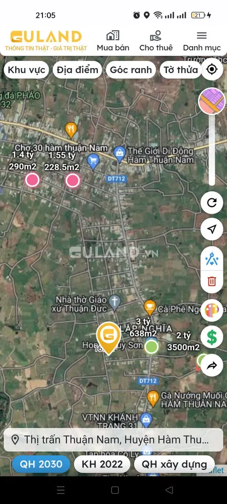 Bán đất + nhà cấp 4 thị trấn Hàm Thuận Nam